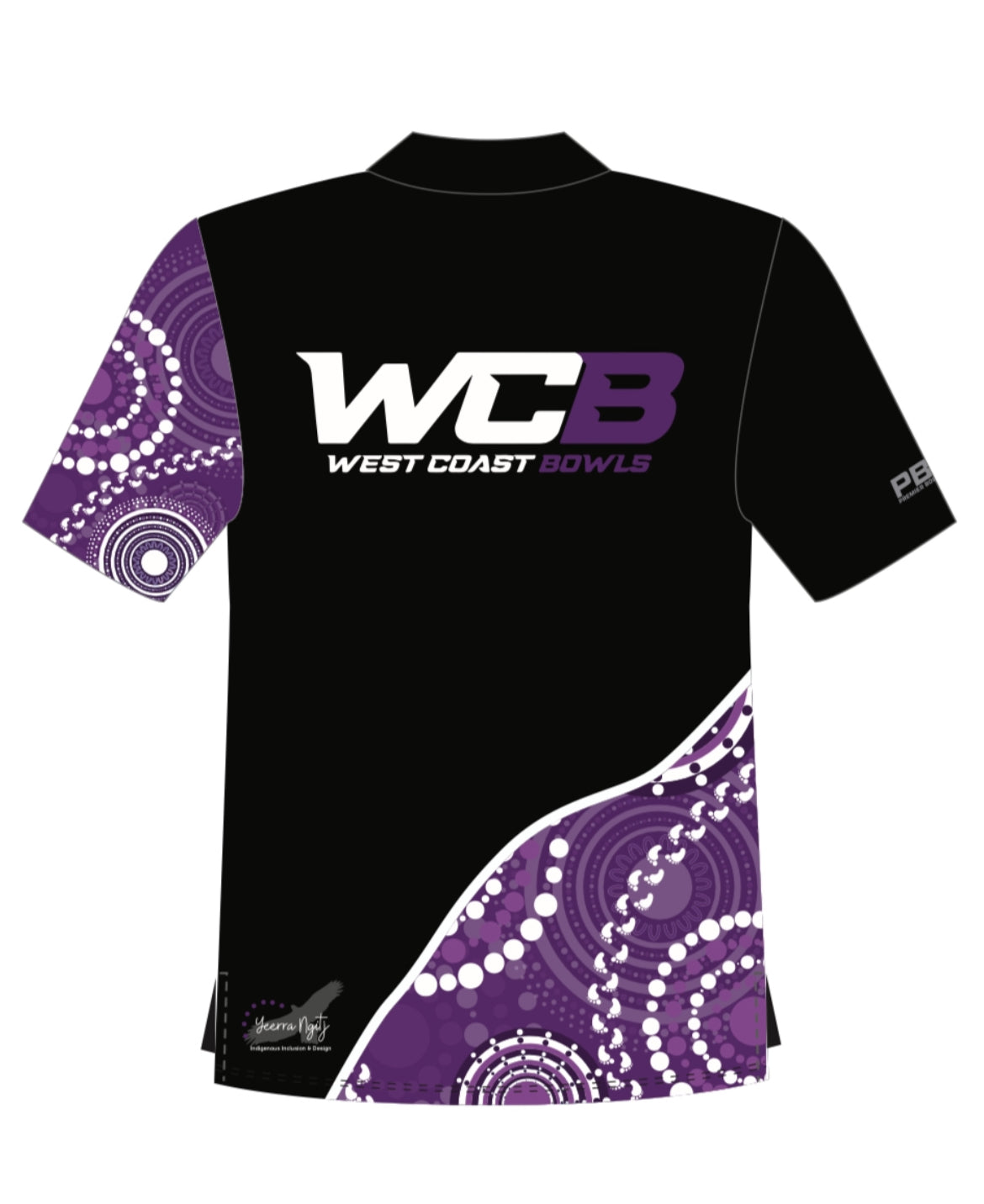 Delama by Yeera Ngitj- Purple Short Sleeve Polo