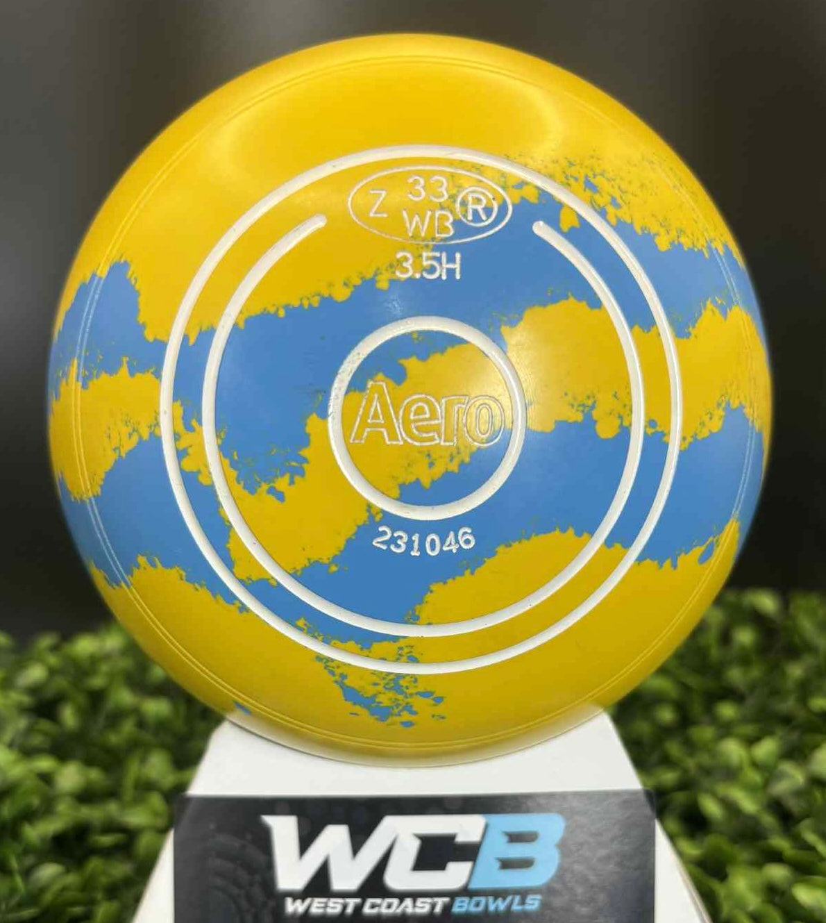 Aero Dynamic size 3.5 Plain Grip Swirl Yellow/Light Blue