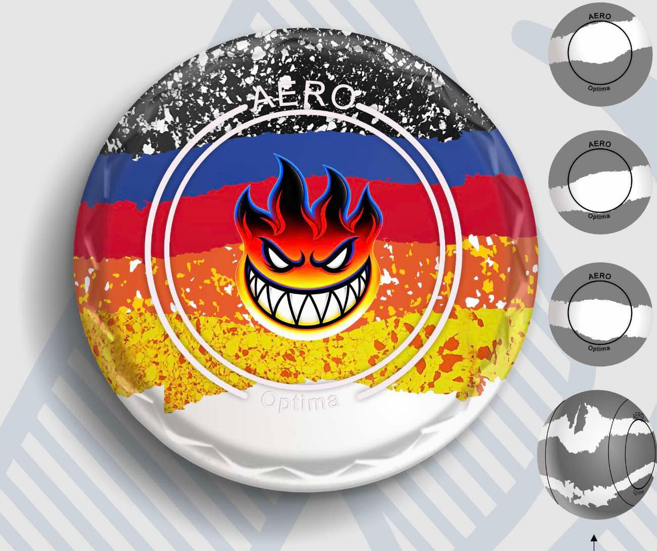 Aero Optima size 3.5 ZScoop Grip Rainbow Custom Colour- Actuality Logo