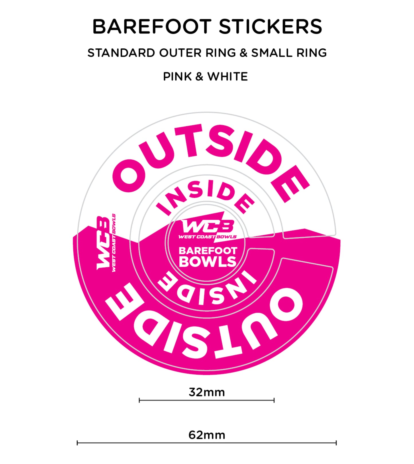Barefoot Bowls Stickers 4 per sheet