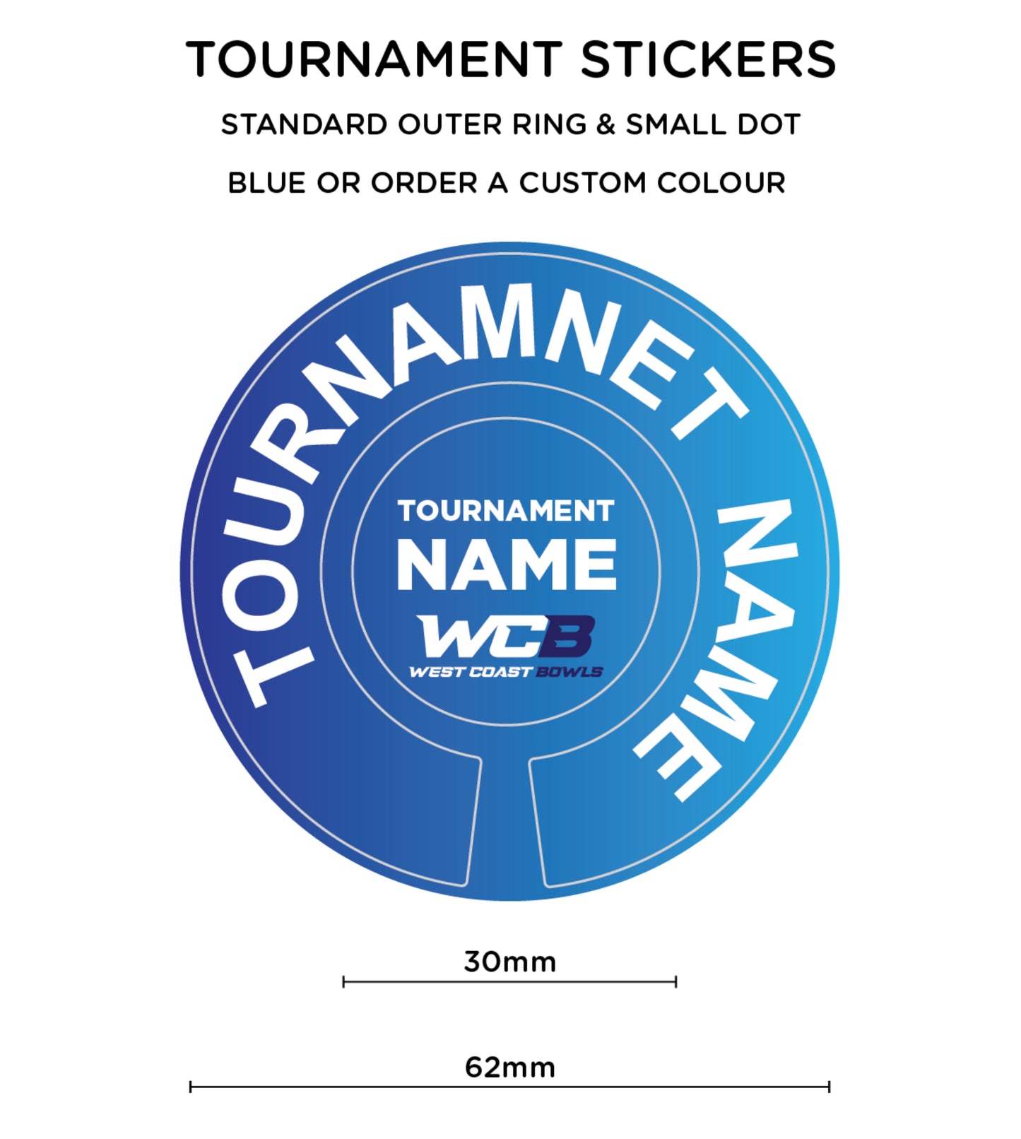 Tournament Bowls Stickers 4 per sheet