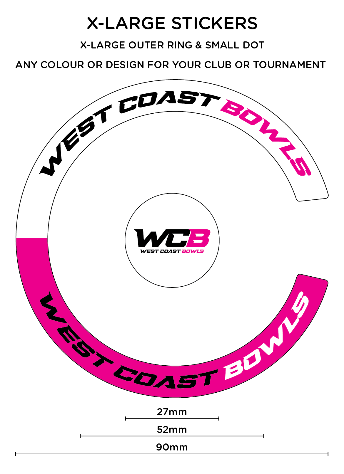 XL Slimline Bowls Stickers 4 per sheet