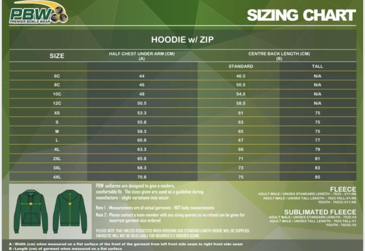 Bell Post Hill Bowling Club Unisex Tournament Zipped Hoodie
