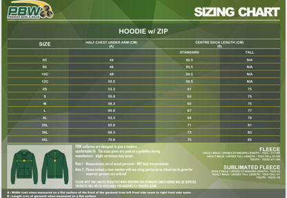 Bell Post Hill Bowling Club Unisex Tournament Zipped Hoodie