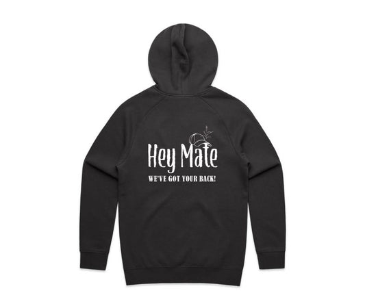 “Hey Mate” Charcoal Hoody