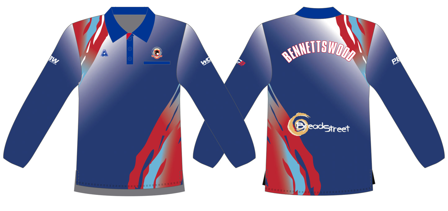 Bennettswood Bowling Club Mens Long Sleeve Polo