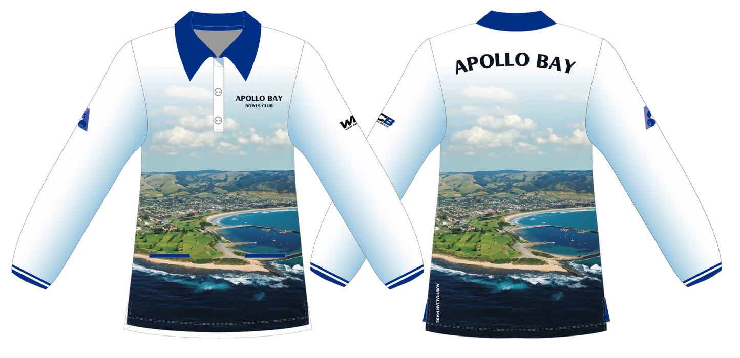 Apollo Bay Bowling Club Uniform Ladies Long Sleeve Polo