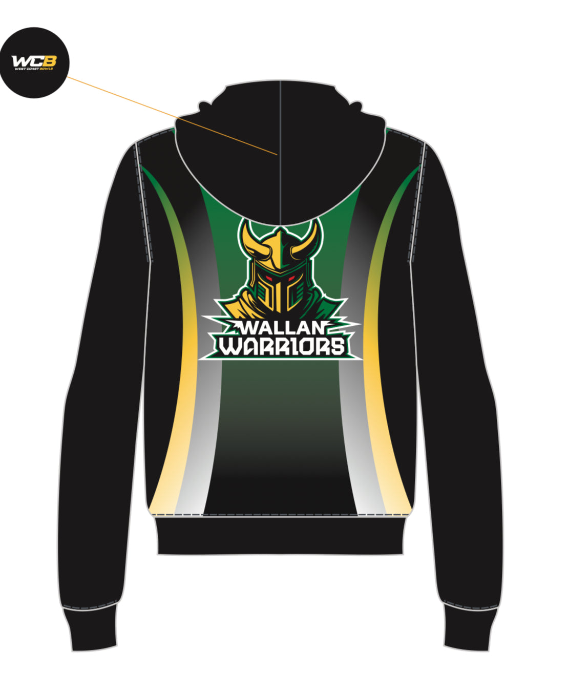 Wallan Bowling Club Unisex Pennant Zipped Hoodie