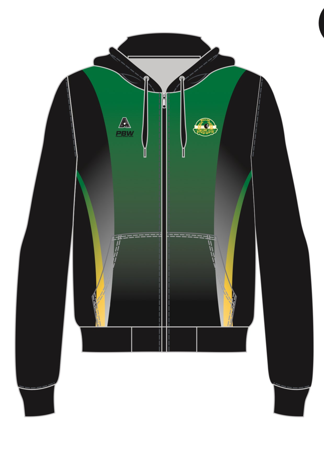 Wallan Bowling Club Unisex Pennant Zipped Hoodie