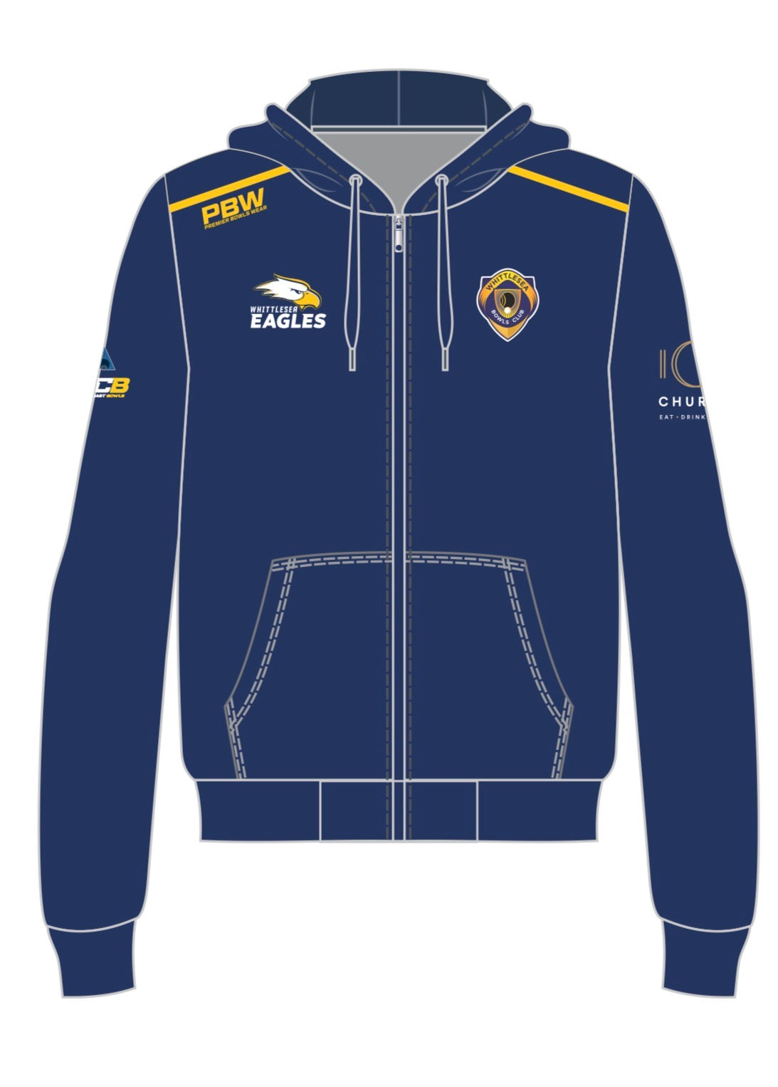 Whittlesea Eagles Unisex Pennant Zipped Hoody