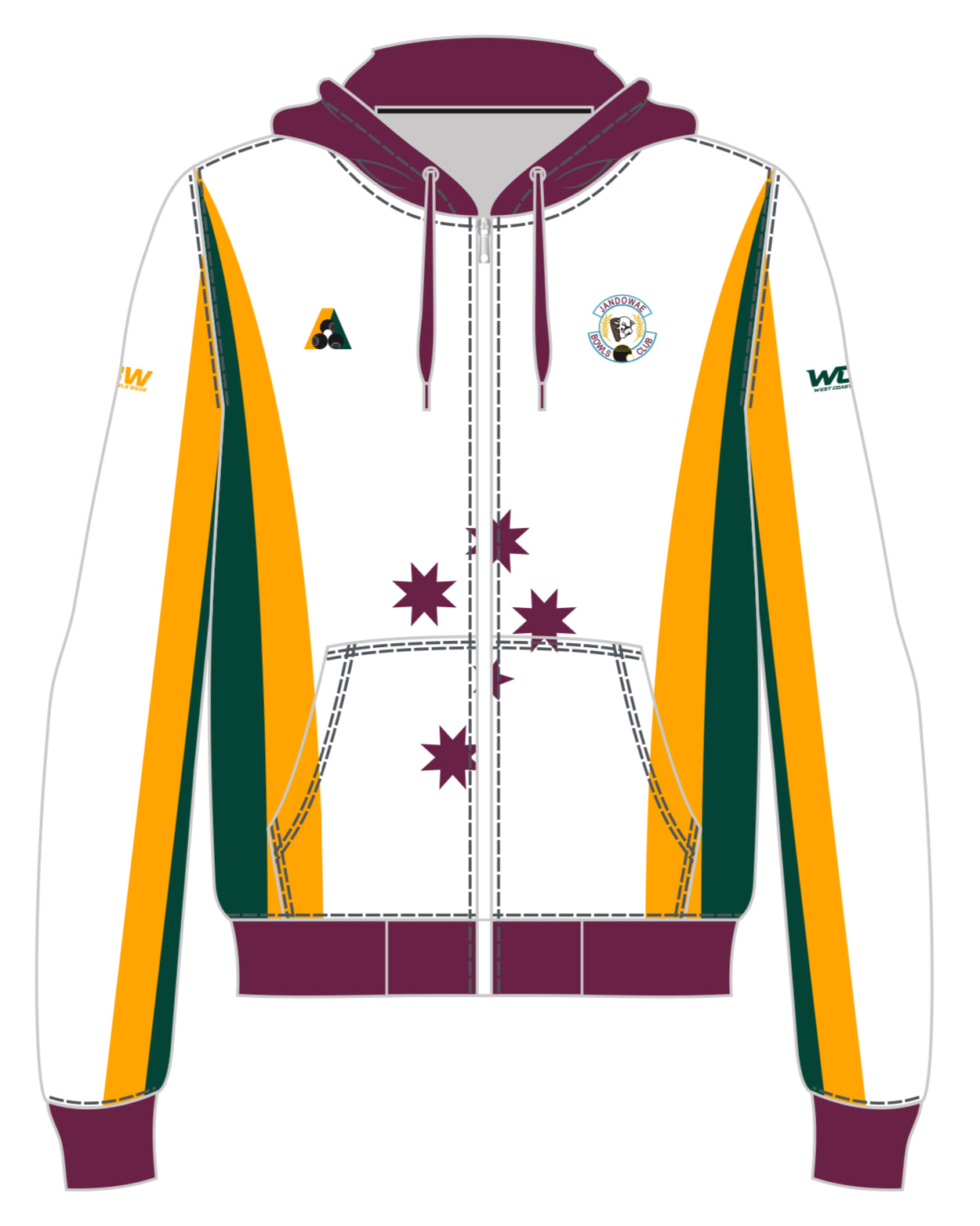 Jandowae Bowls Club Unisex Zipped Hoodie