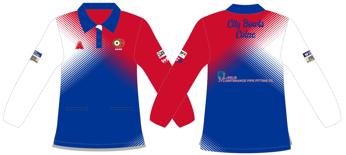 Colac City Bowling Club Uniform Ladies Long Sleeve Polo