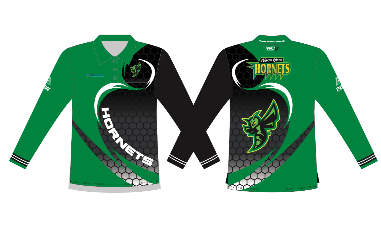 North Haven Hornets Mens Long Sleeve Polo