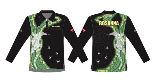 Rosanna Bowling Club Uniform Mens Polo Black- Long sleeve