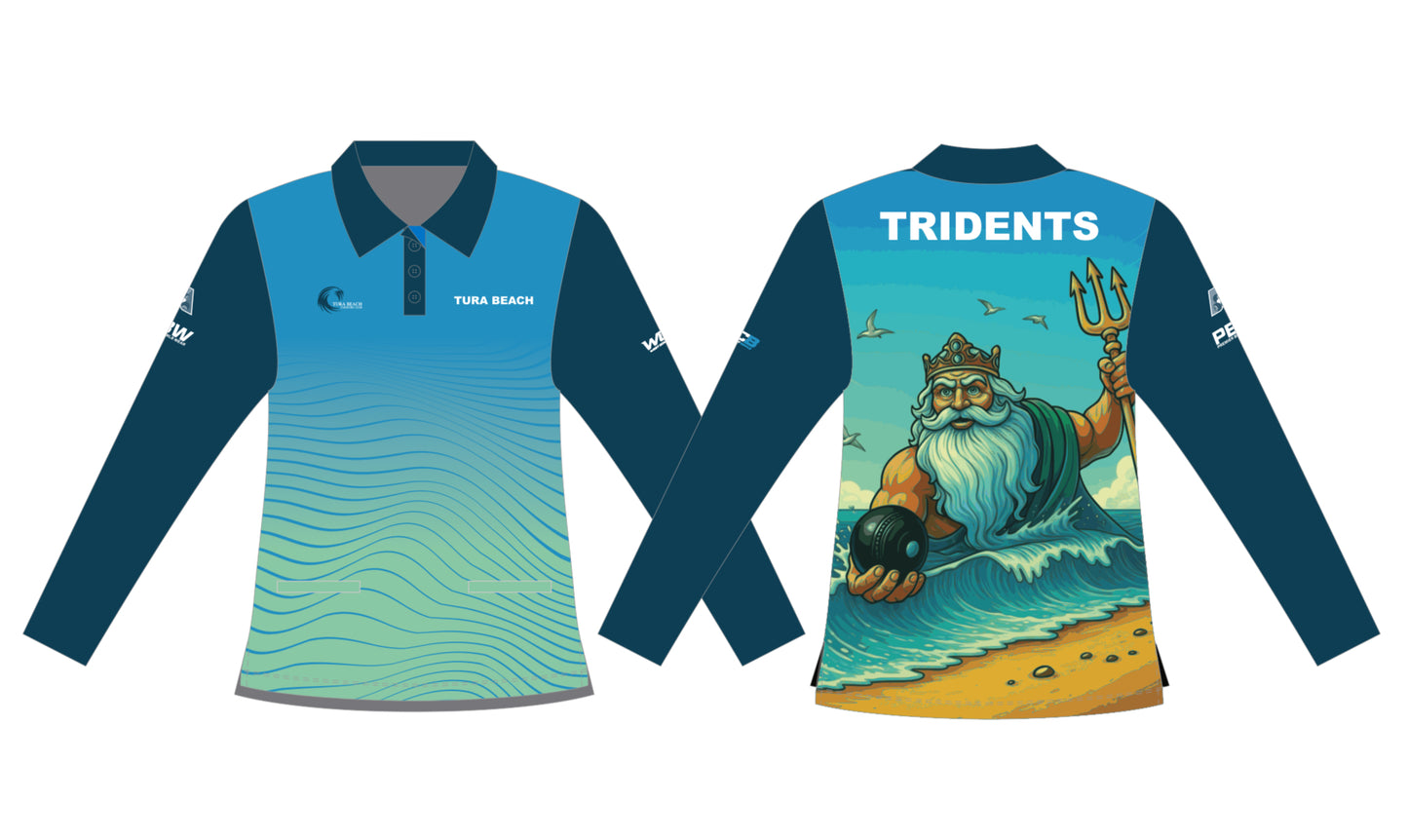 Tura Beach Bowling Club Ladies Long Sleeve Polo