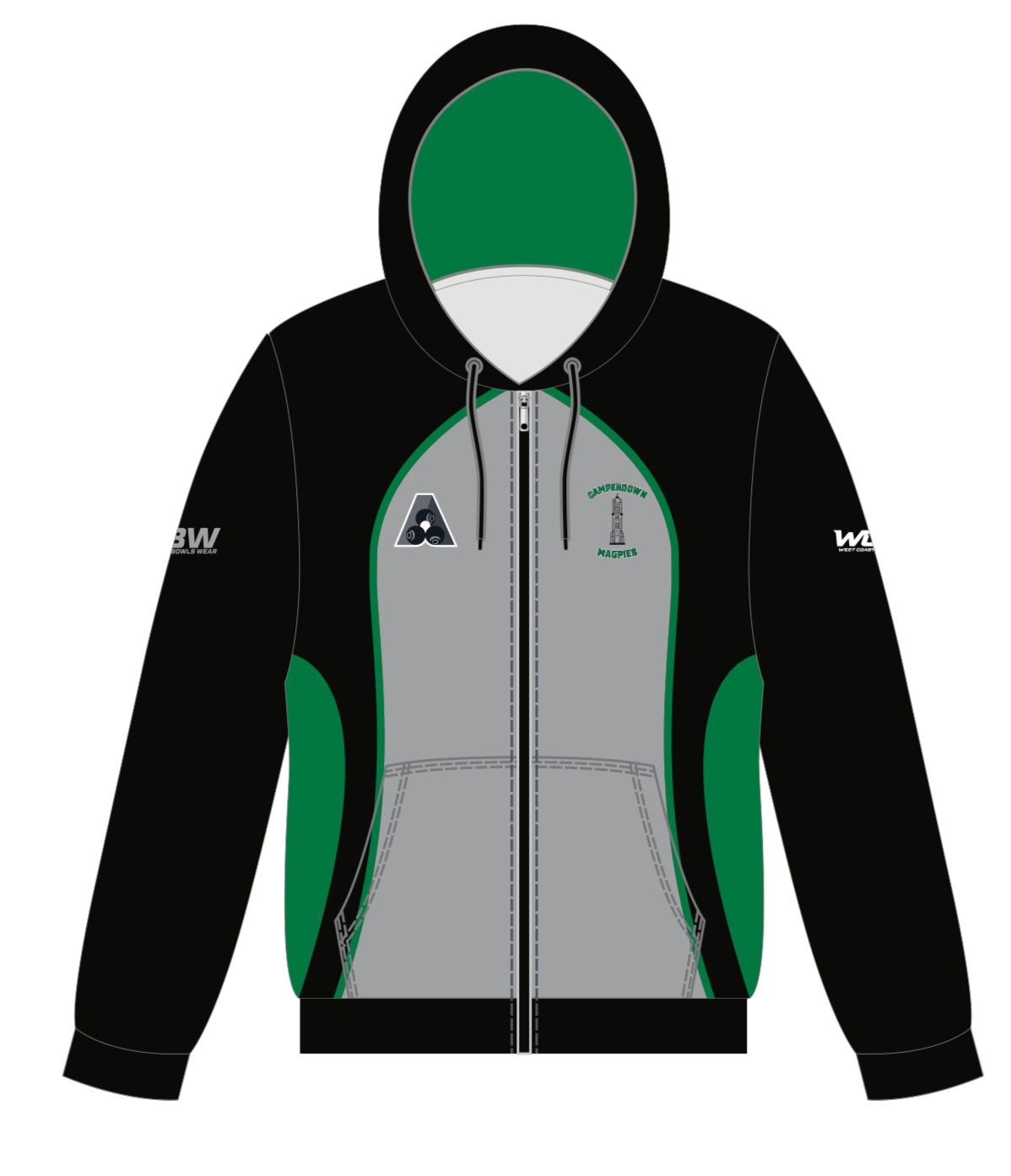 Camperdown Magpies Unisex Zipped Hoodie