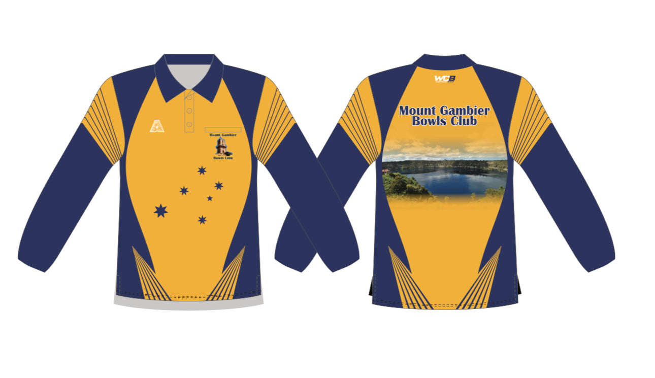 Mount Gambier Bowling Club Mens Long Sleeve Polo