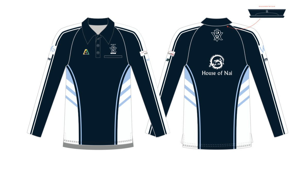 Ararat VRI Bowls Club Mens Long Sleeve Polo