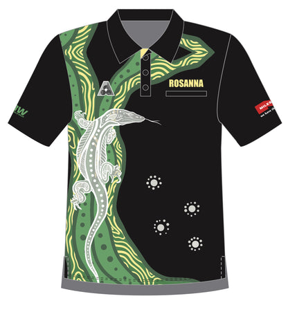 Rosanna Bowling Club Uniform Mens Polo Black- short sleeve
