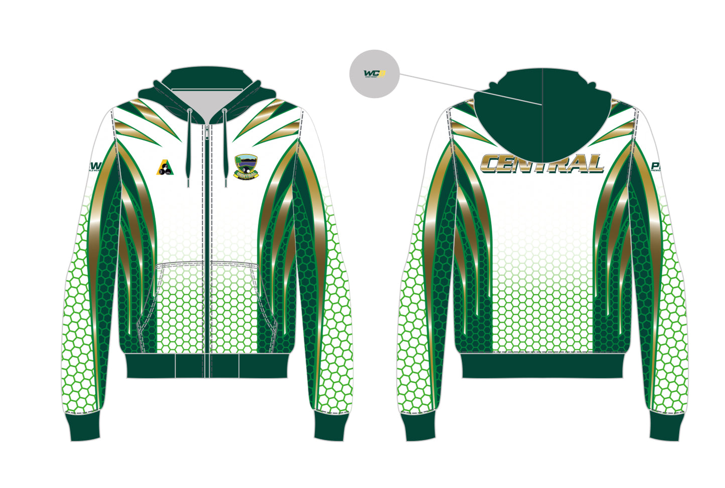 Central Bowling Club Colac Unisex Zipped Hoodie