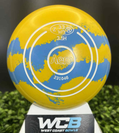 Aero Dynamic size 3.5 Plain Grip Swirl Yellow/Light Blue