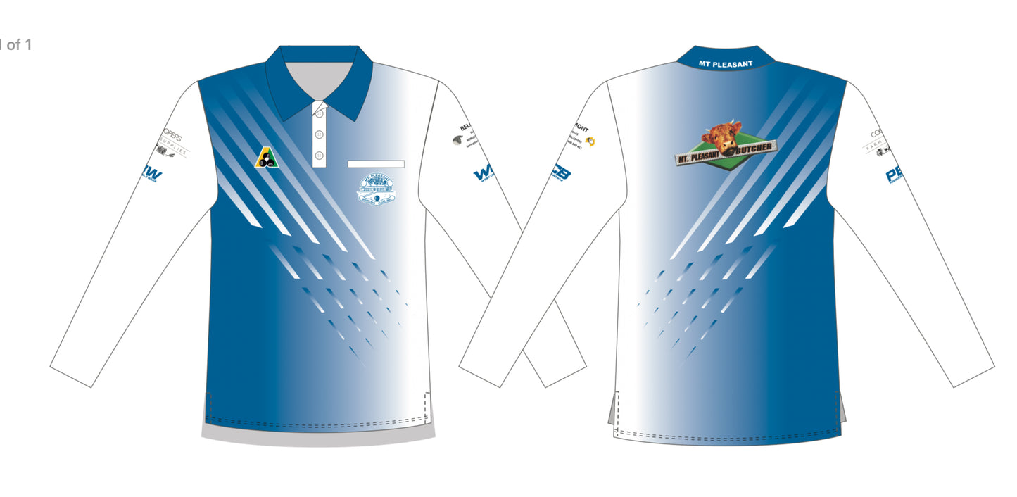 Mount Pleasant Bowling Club Mens Long Sleeve Polo