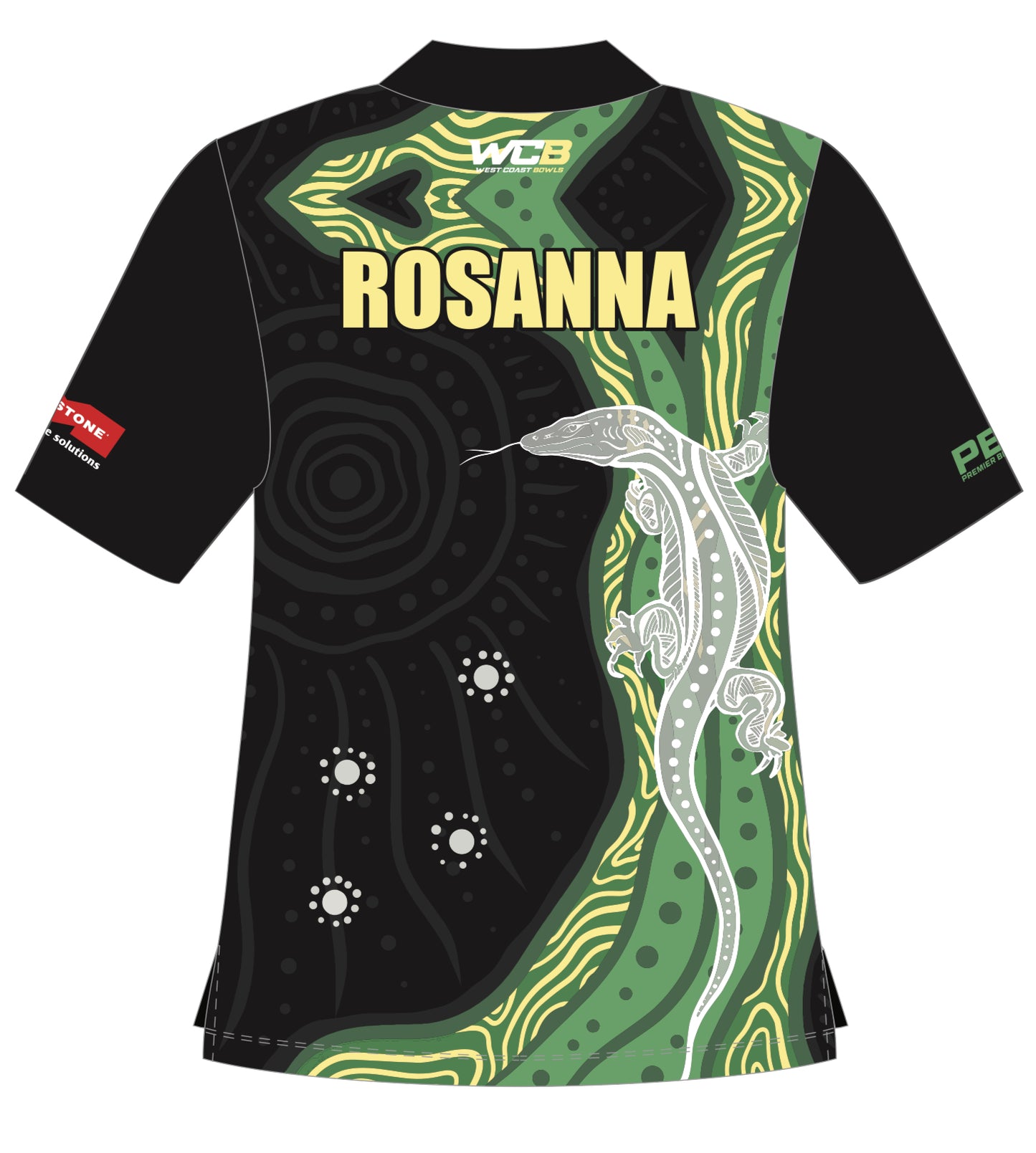 Rosanna Bowling Club Uniform Ladies Polo Black- short sleeve