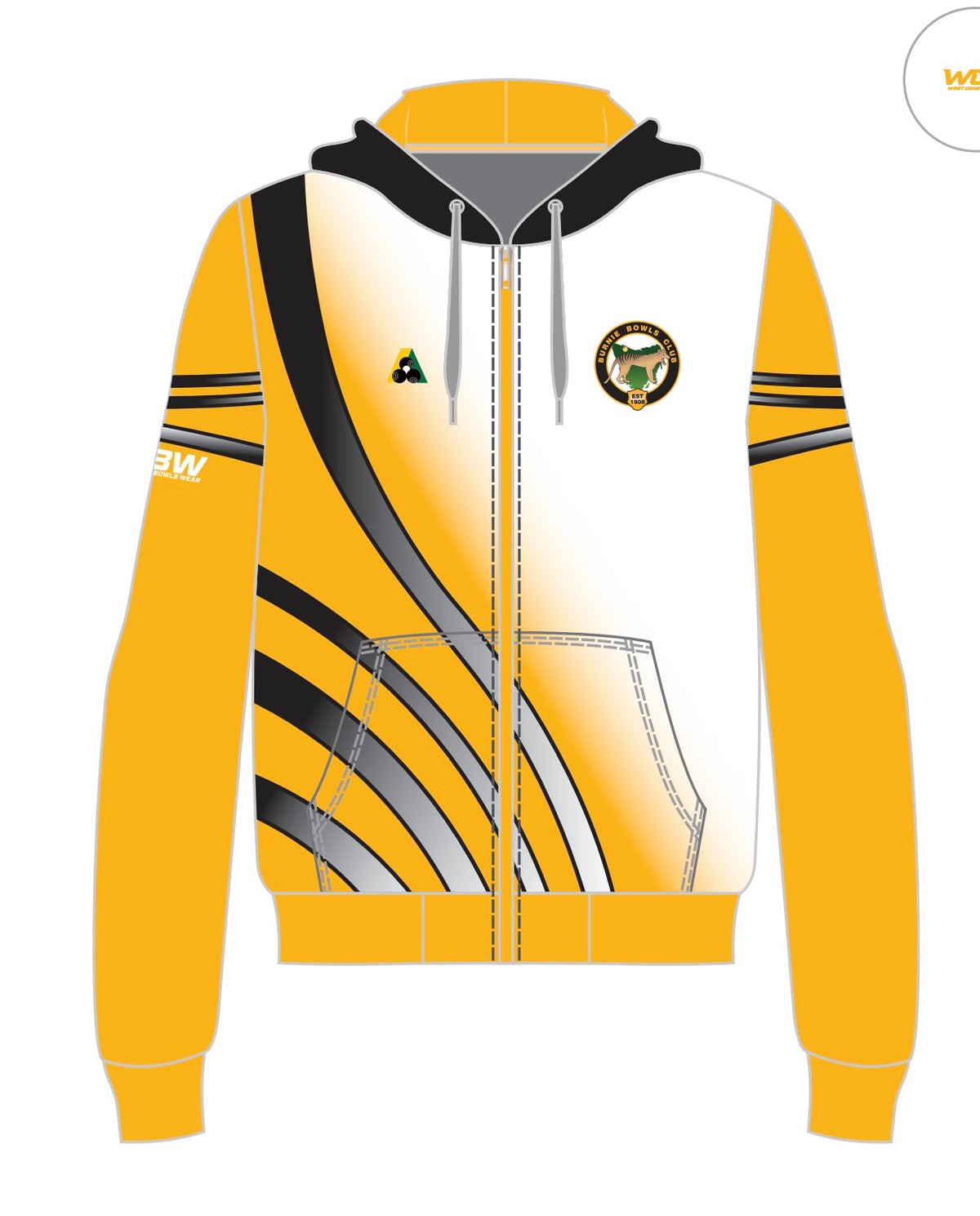 Burnie Bowls Club Zipped Hoody
