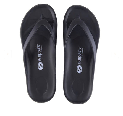 Slappas Arch Support Thongs - Black