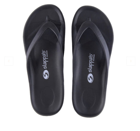 EOFY Sale- Slappas Arch Support Thongs - Black