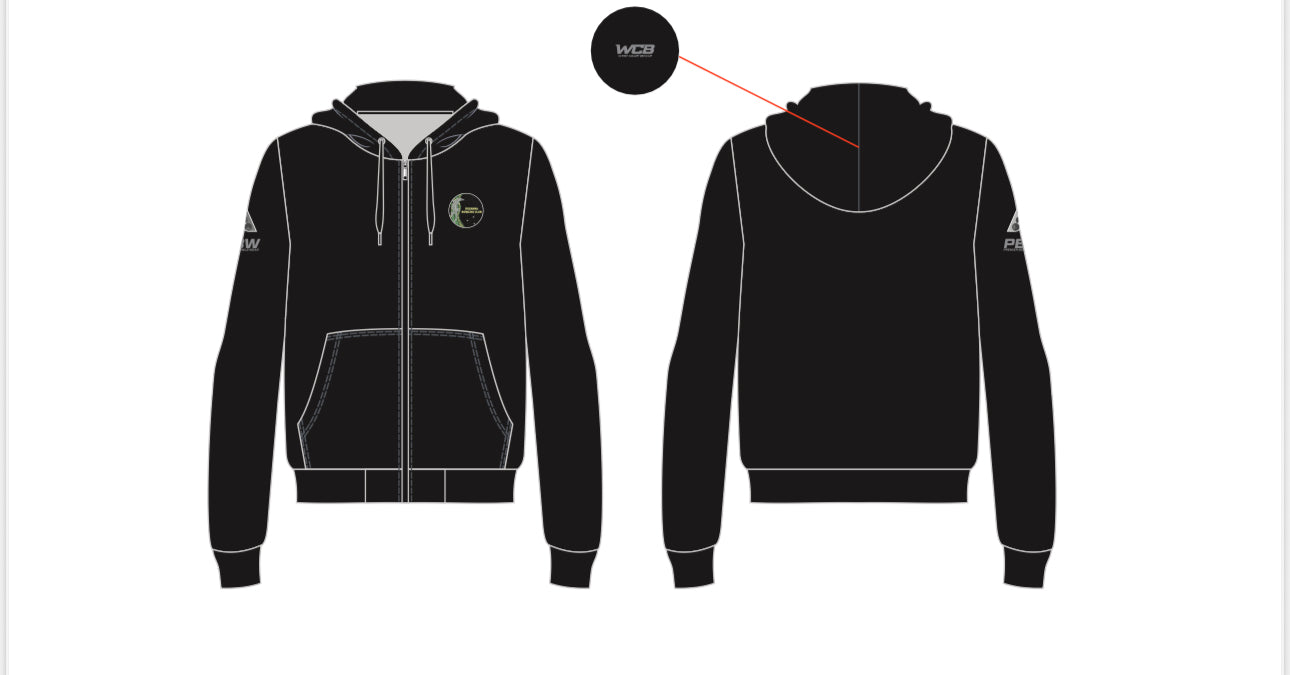 Rosanna Black Zipped Hoody- Unisex