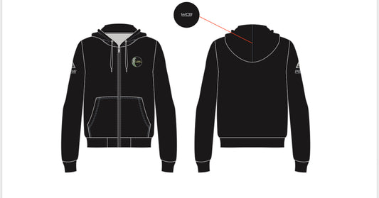 Rosanna Black Zipped Hoody- Unisex