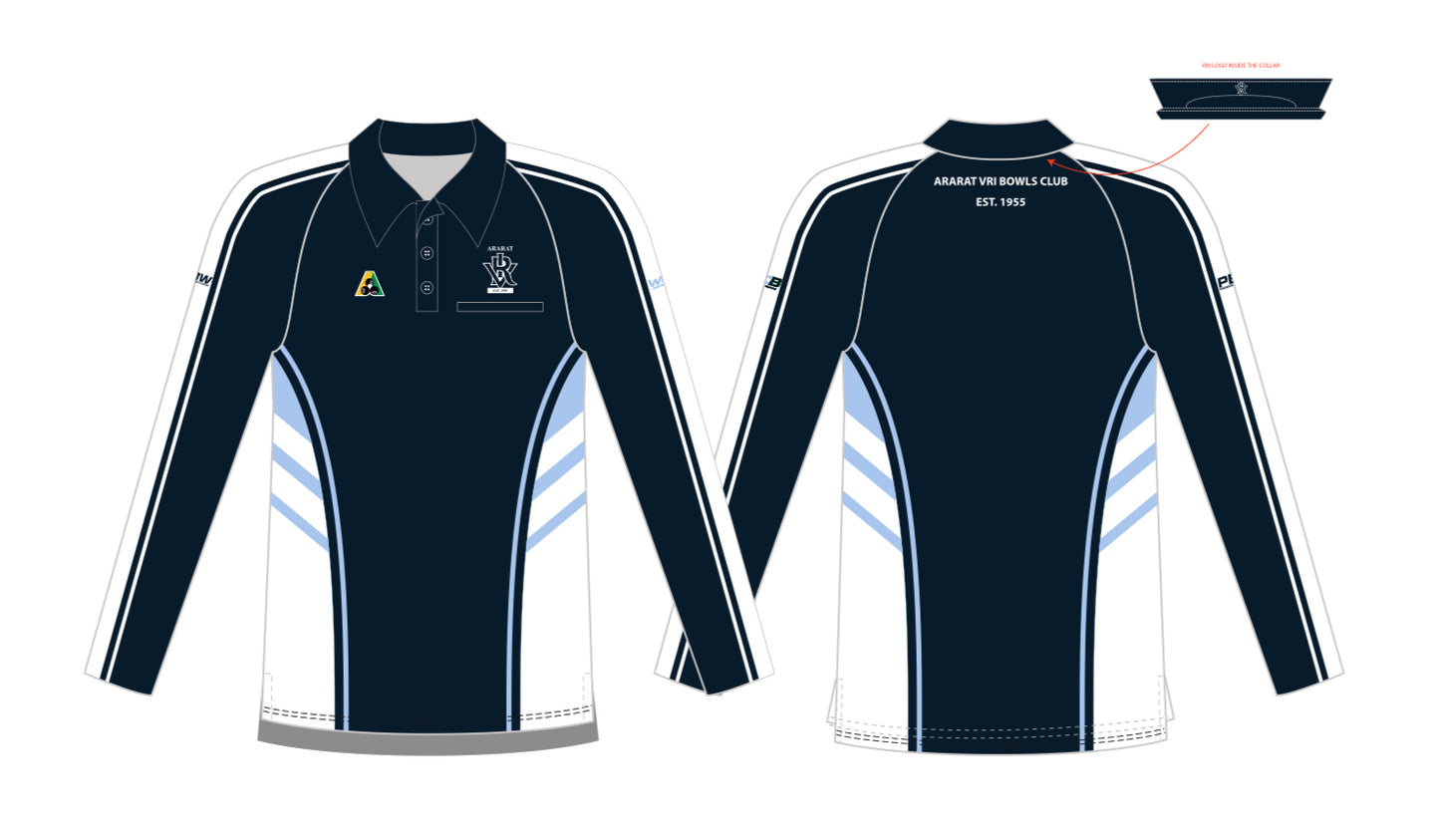 Ararat VRI Bowls Club Mens Long Sleeve Polo