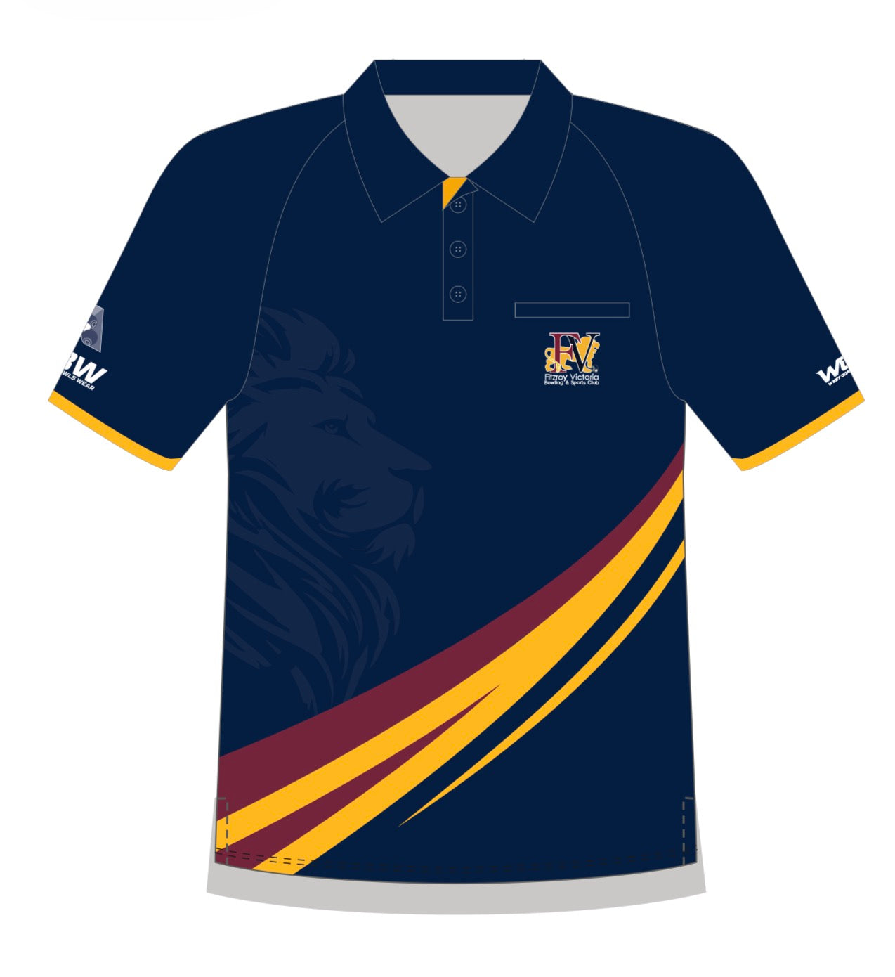 Fitzroy Victoria Bowling & Sports Club Mens Short Sleeve Polo