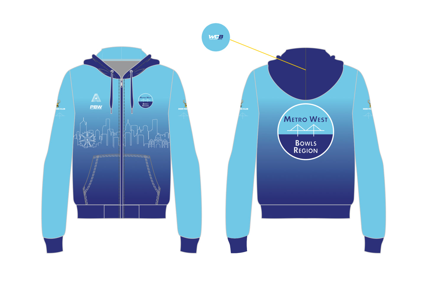 Metro West Unisex Zipped Hoodie