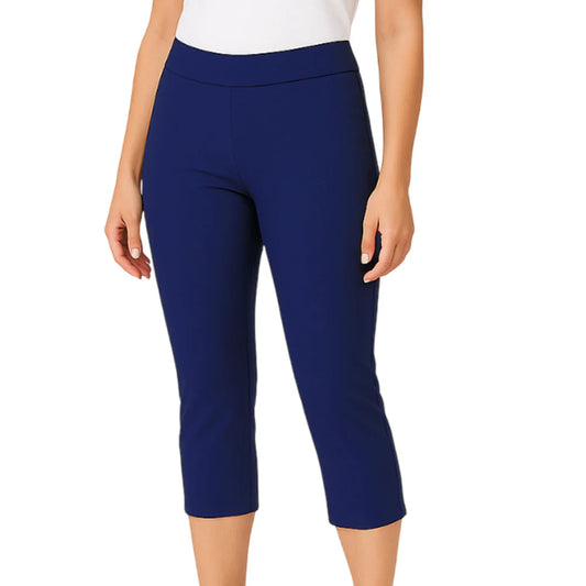 Holland Park Ladies Stretchy 3/4 Citrine Capris - Royal Blue