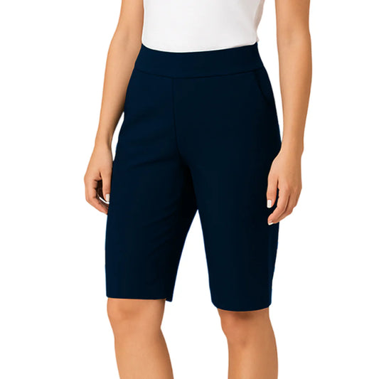 Holland Park Ladies Stretchy Amber Shorts - Navy