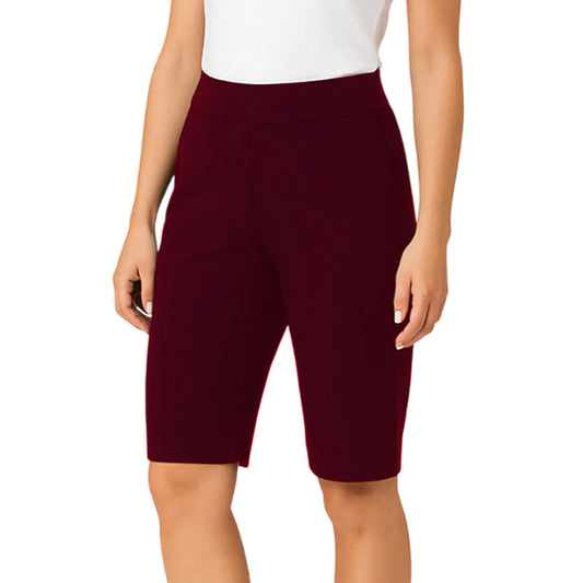 Holland Park Ladies Stretchy Amber Shorts - Maroon