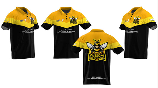 Awesome Bees of Harlow Mens Short Sleeve Polo - LPL2