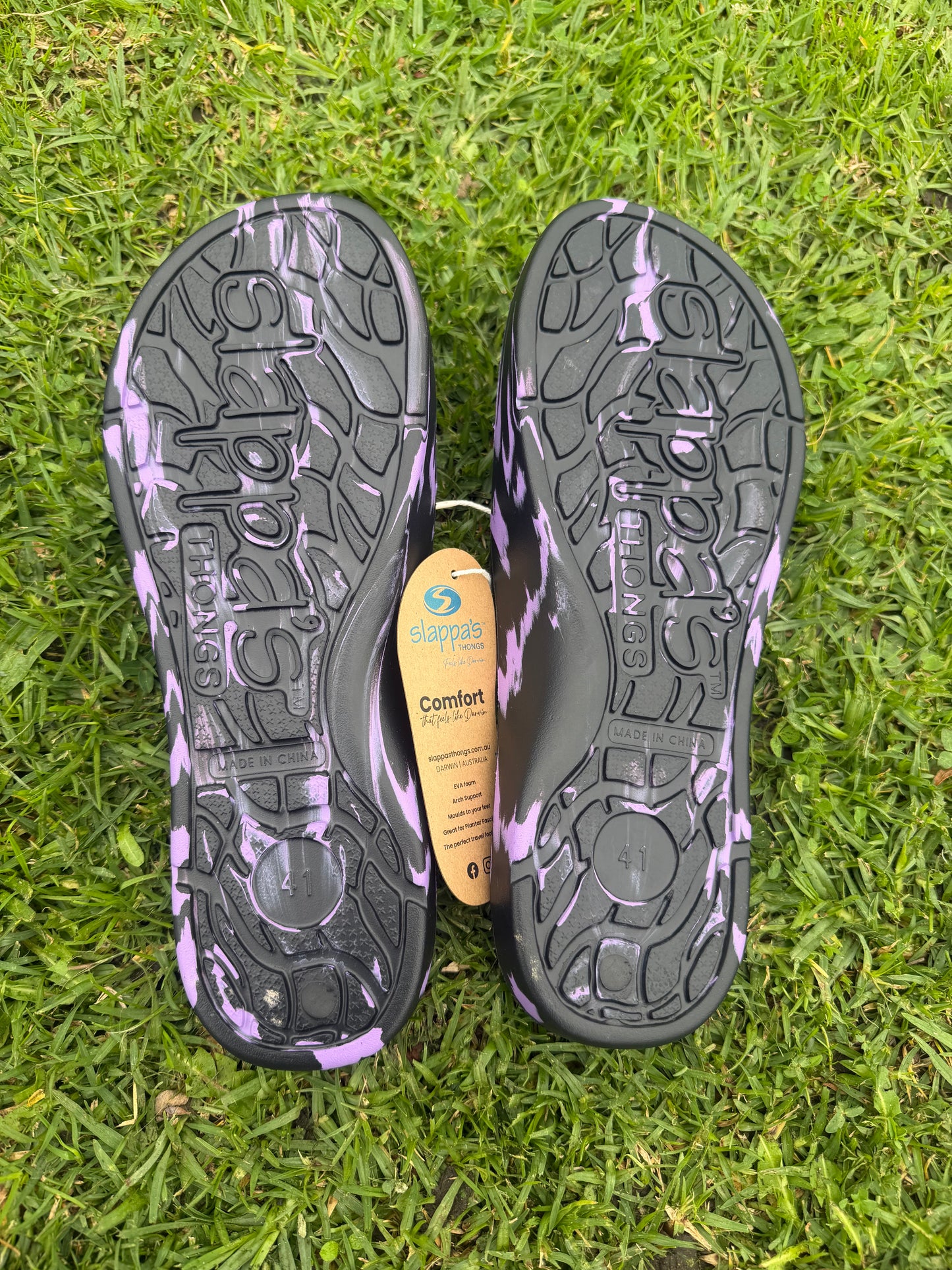 Slappa’s Thongs - Purple/ Black size 41