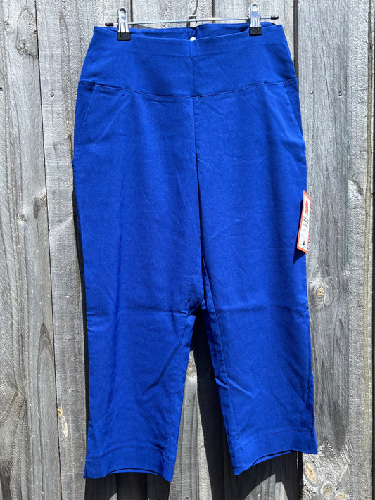 Holland Park Ladies Stretchy 3/4 Citrine Capris - Royal Blue
