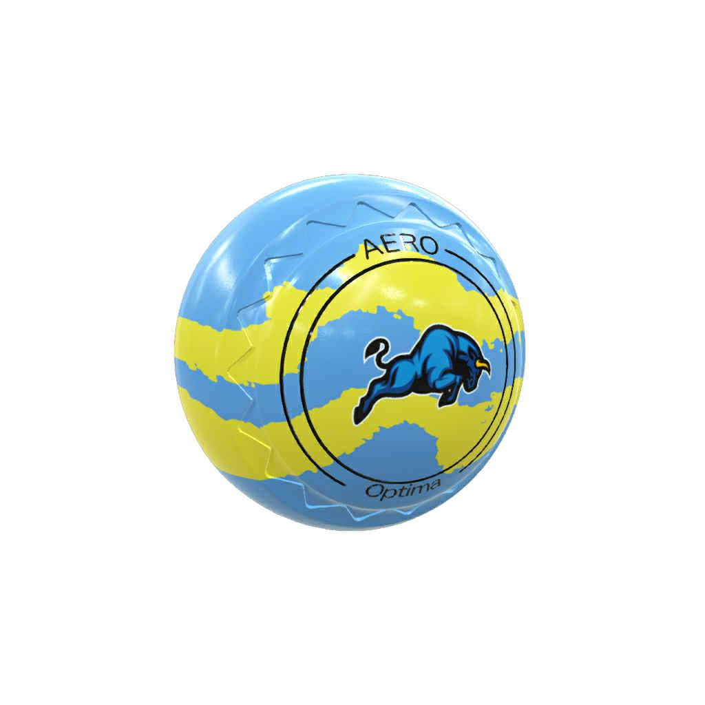 Aero Optima size 3 ZScoop Swirl Yellow/Blue Bulls Logo