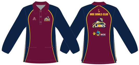 Moe Bowls Club Ladies Long Sleeve Polo