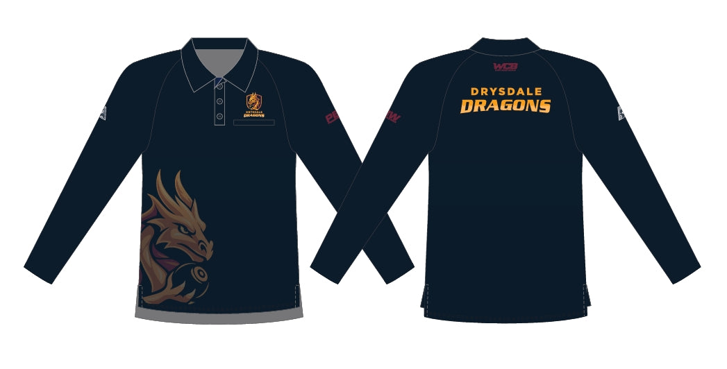 Drysdale Bowling Club Social Mens Long Sleeved Polo