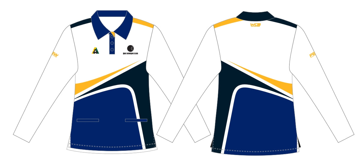 Zinc Bowling Club Ladies Long Sleeve Polo